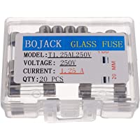 BOJACK T1.25AL250V 5x20mm 1.25A 250V Fusibles de fundición lenta 1.25 Amperio 250 Voltios 0.2 x 0.78 pulgadas Tubos de…